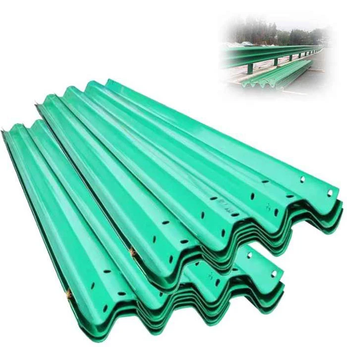 Highway Guardrail Green 4320*506*85 * 4.0mm 3 Wave Guardrail Highway Anti-corrosion Galvanized Guardrail